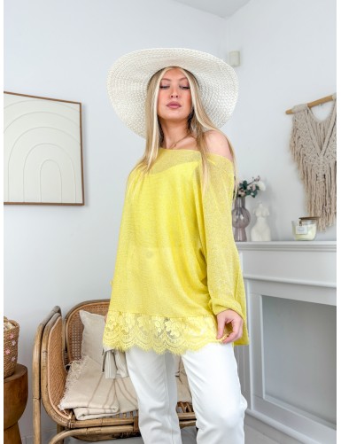 Blouse légère à dentelles...