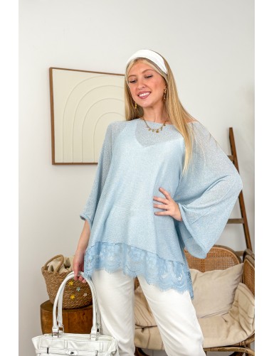 Blouse légère à dentelles...