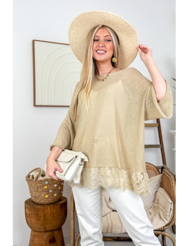 Blouse légère à dentelles...