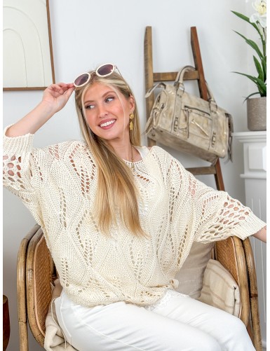 Pull col rond en maille...