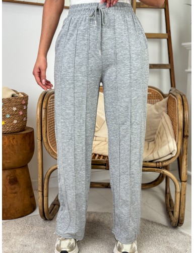 Pantalon léger ligné gris...