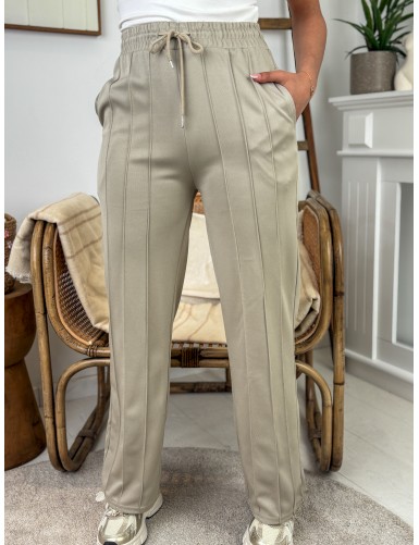 Pantalon léger ligné beige...