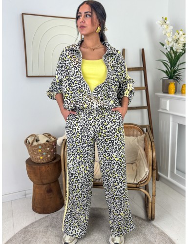 Pantalon large imprimé...